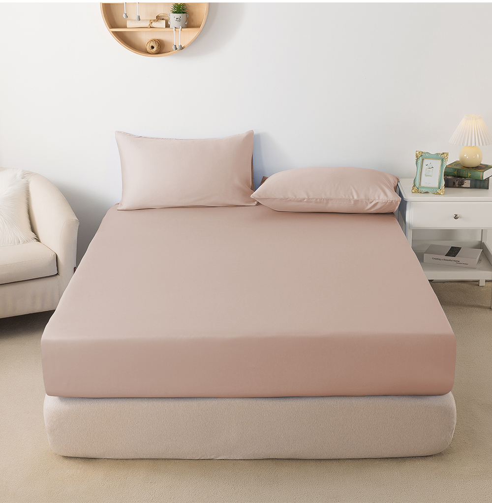 MIGRATORY 媚格德莉 - 60支三件式天絲床包枕套組-粉橘色 (特大(180x210cm))