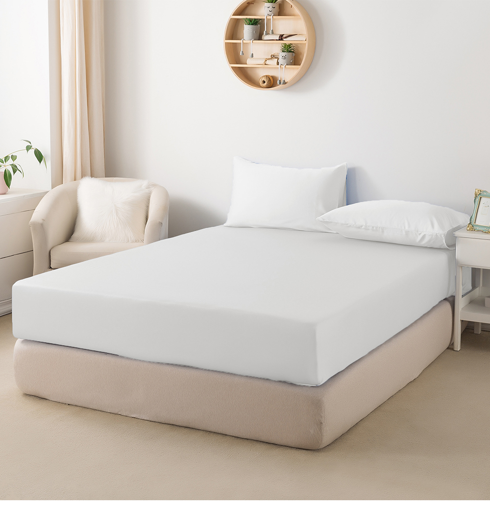 MIGRATORY 媚格德莉 - 60支三件式天絲床包枕套組-白色 (雙人(150x186cm))