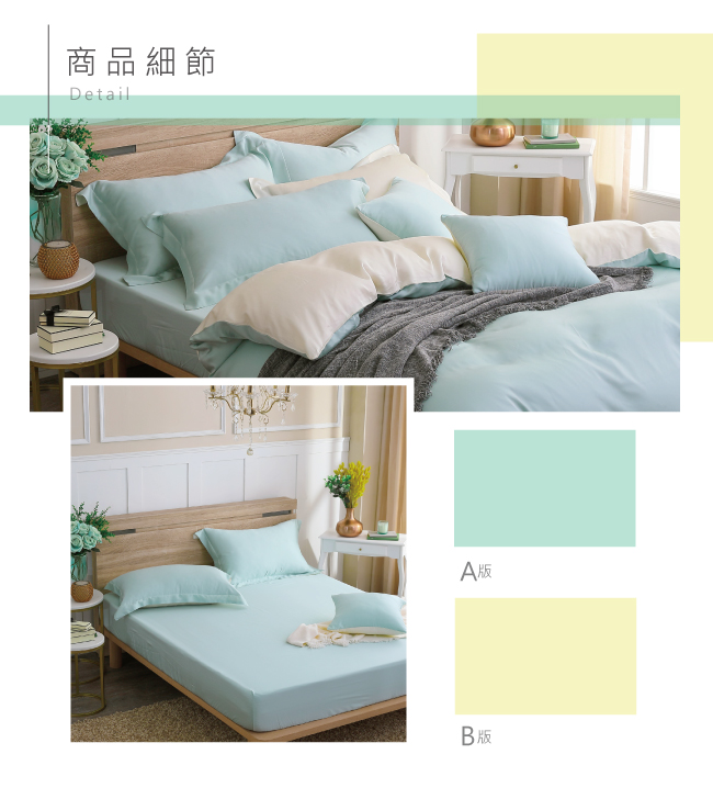 鴻宇 HongYew - 雙人加大床包枕套組/ 天絲300織 / 素色 天絲 萊賽爾-最好的里爾克