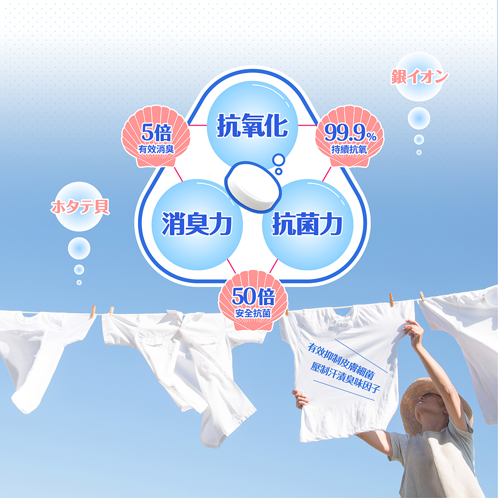 Careshe 可而喜 - 淨貝天然亮白洗衣錠-120錠/90g/盒