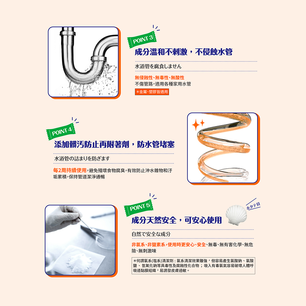 Careshe 可而喜 - 管立潔水管疏通清潔除臭劑-20g*10包/盒