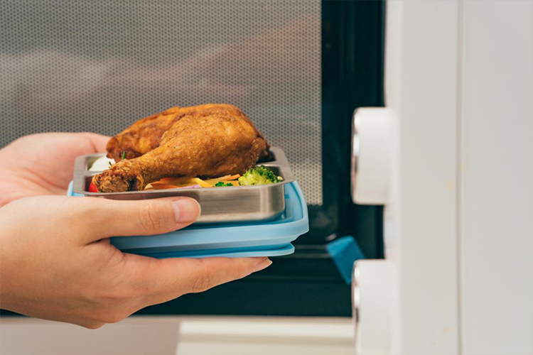 LiFE RiCH - Double Box 可微波304不鏽鋼便當盒/分隔盤/100%白金矽膠專利伸縮上蓋-奶茶裸-801-1000ml