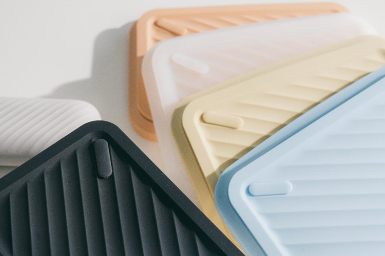 LiFE RiCH - Double Box 可微波304不鏽鋼便當盒/分隔盤/100%白金矽膠專利伸縮上蓋-奶茶裸-801-1000ml