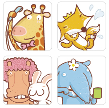 美國 3M - 防滑貼片-可愛動物-6入