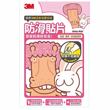 美國 3M - 防滑貼片-可愛動物-6入