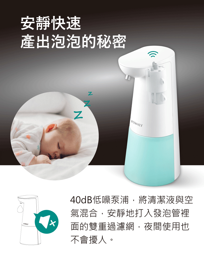 日本 Fuwaly - 微笑泡泡給皂機/自動感應洗手機-白色
