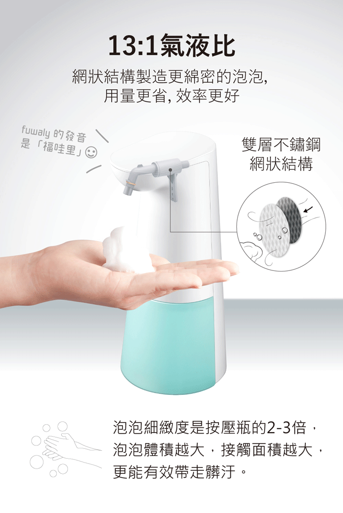 日本 Fuwaly - 微笑泡泡給皂機/自動感應洗手機-粉色