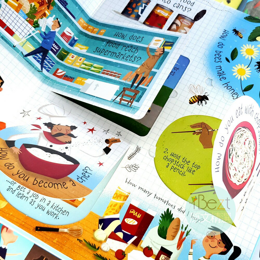 Usborne Lift-the-flap Question And Answers Box Set(5 Books) | 翻翻書 | 機關 | 進口 | 原文 | 恐龍 | 食物 | 身體 | 時間 | 動物 | 套書 | 5