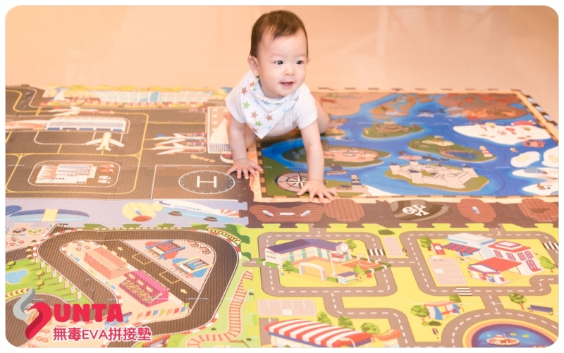 Sunta - 彩色印圖拼接墊-小小地球 (32x32cm)-6片