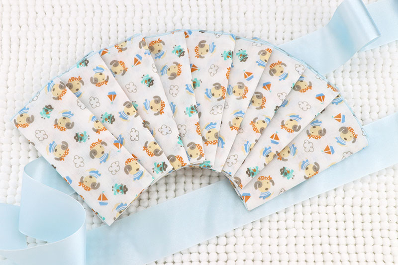 BABY TALK - 100%台灣精梳棉製成新生兒紗布手帕3入-歡樂小海盜 (30cmx30cm)