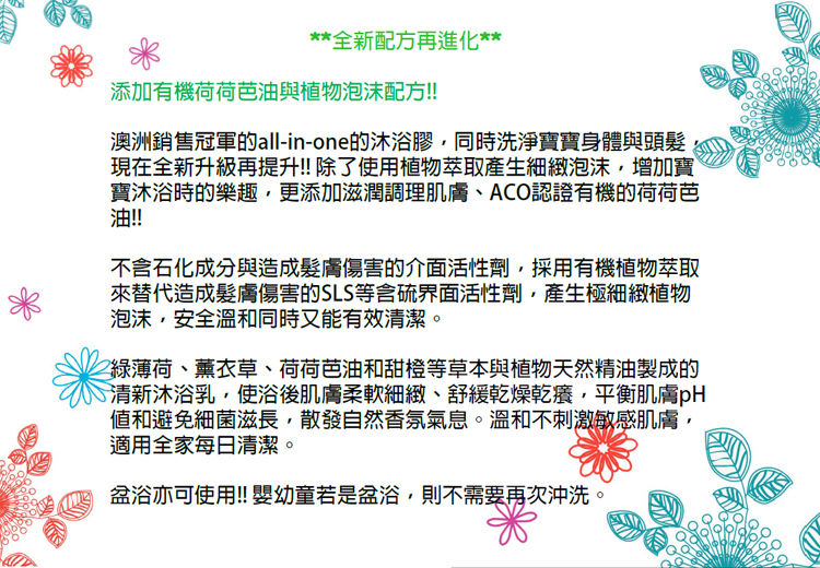 嬰樂香 Little Innoscents - 頭髮與身體沐浴乳-原味(新配方)-綠-250ml