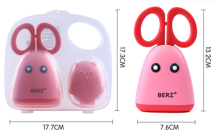 英國 BERZ - 兒童食物剪刀組-粉色