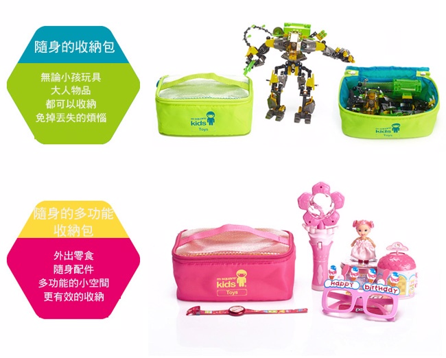 m square - kids 多功能手提包-螢光綠