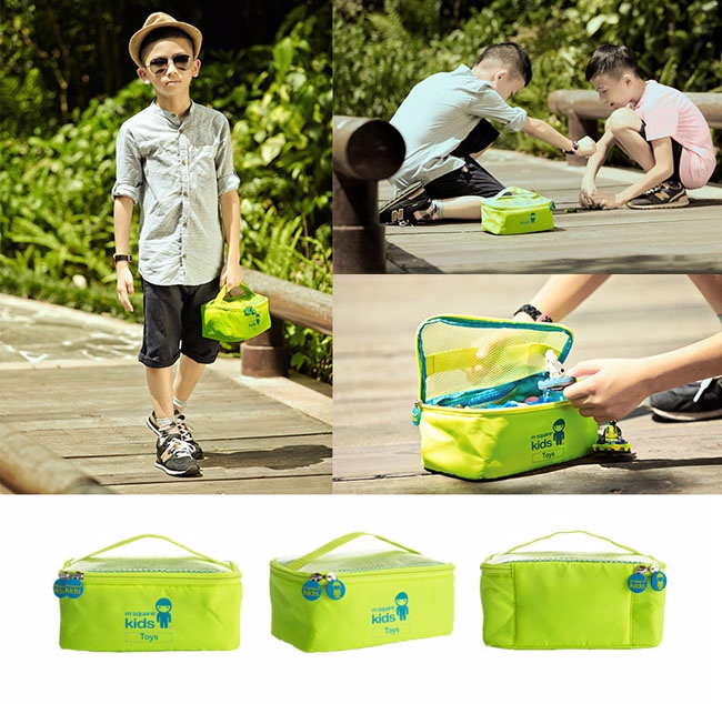 m square - kids 多功能手提包-螢光綠