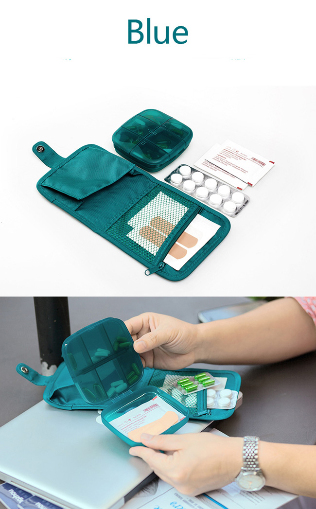 M Square - 旅行隨身藥盒急救包-十字藍