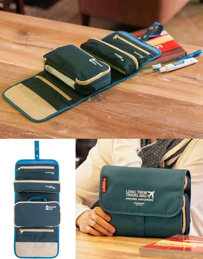 M Square - 旅行收納化妝包 (大)-素色粉