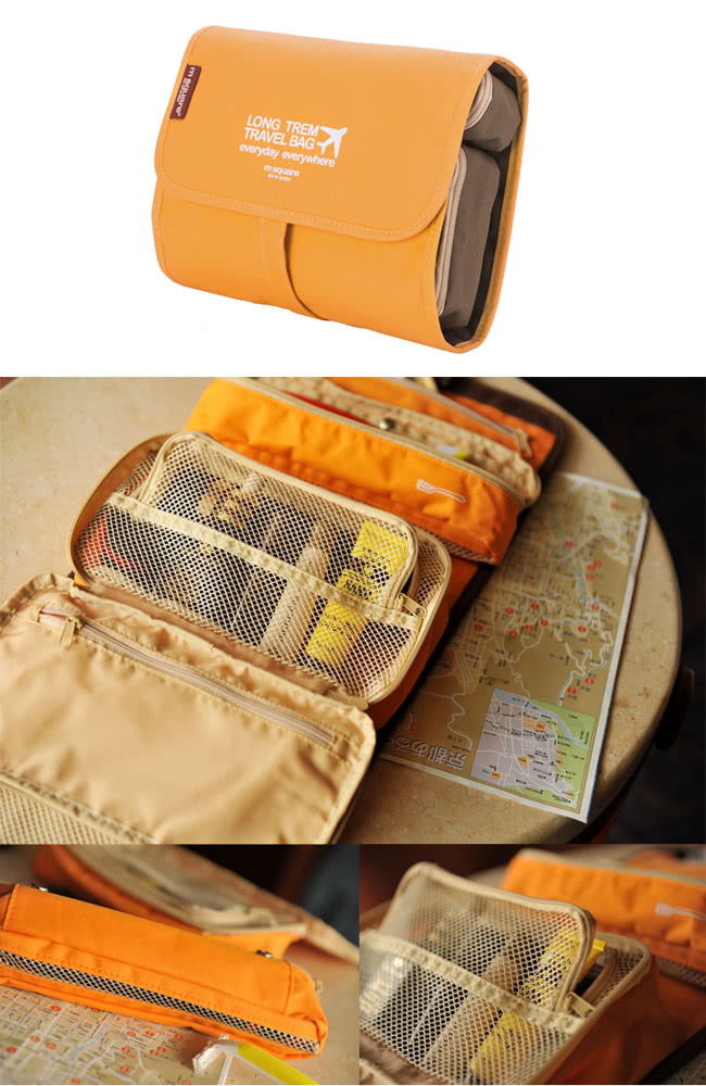 M Square - 旅行收納化妝包 (大)-素色粉