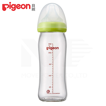 貝親 Pigeon - 母乳實感寬口 PPSU 奶瓶-附奶嘴-白色 (M [3個月起])-240mL