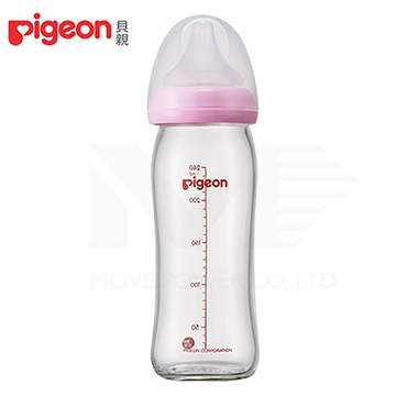 貝親 Pigeon - 母乳實感寬口 PPSU 奶瓶-附奶嘴-白色 (M [3個月起])-240mL