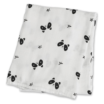加拿大 lulujo - 竹纖維嬰兒包巾-竹林熊貓