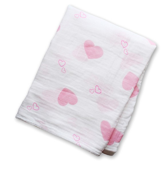 加拿大 lulujo - 嬰兒包巾-愛心