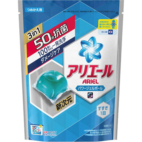 日本 P&G - 洗衣膠球-藍色抗菌-18顆入/袋*6