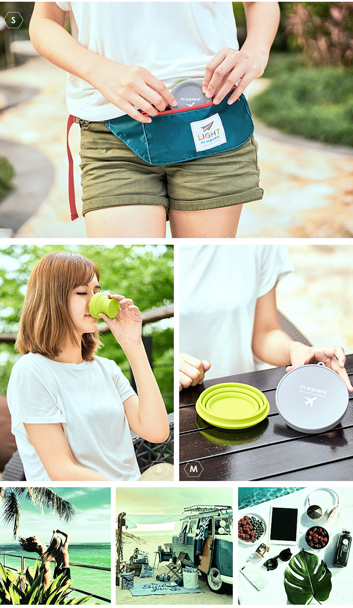 M Square - 摺疊矽膠碗-綠 (S)-90ml