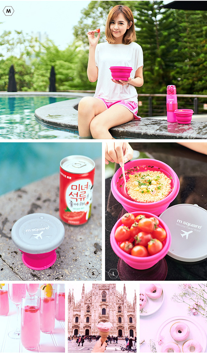 M Square - 摺疊矽膠碗-綠 (M)-500ml