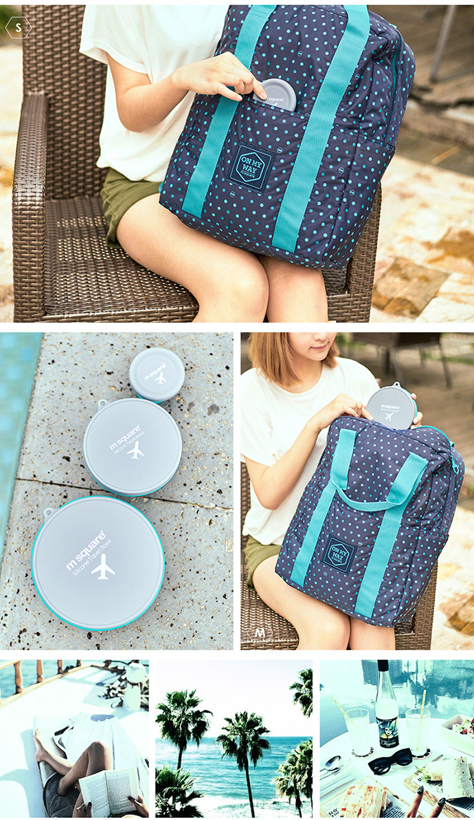 M Square - 摺疊矽膠碗-藍 (L)-1000ml