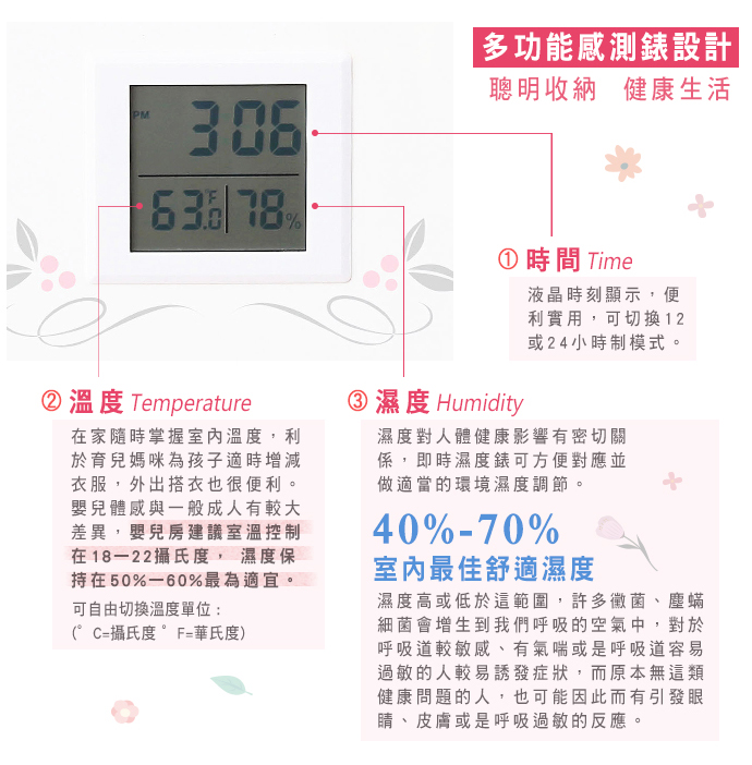 家窩 - 薇樂溫濕感測收納櫃(DIY組裝)-動物派對-單層30L*5層