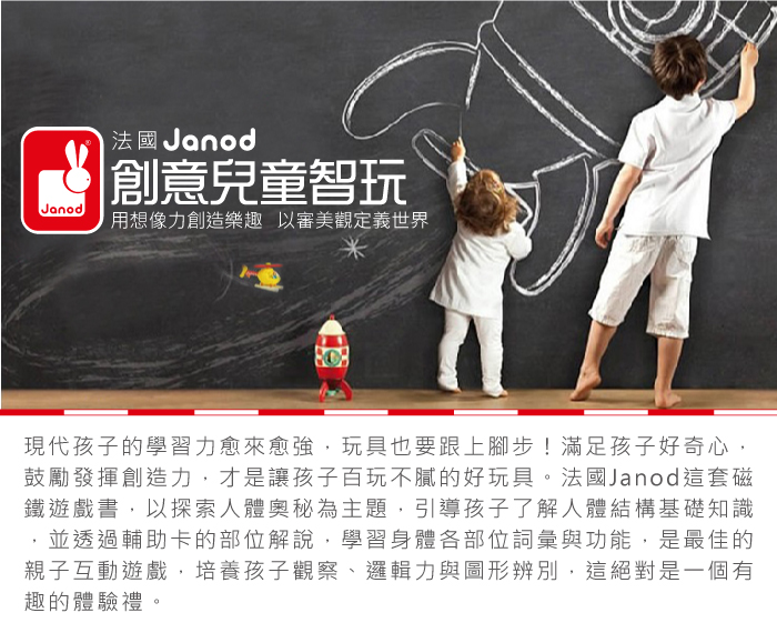 法國Janod - 【熱賣】磁鐵遊戲書-我的身體