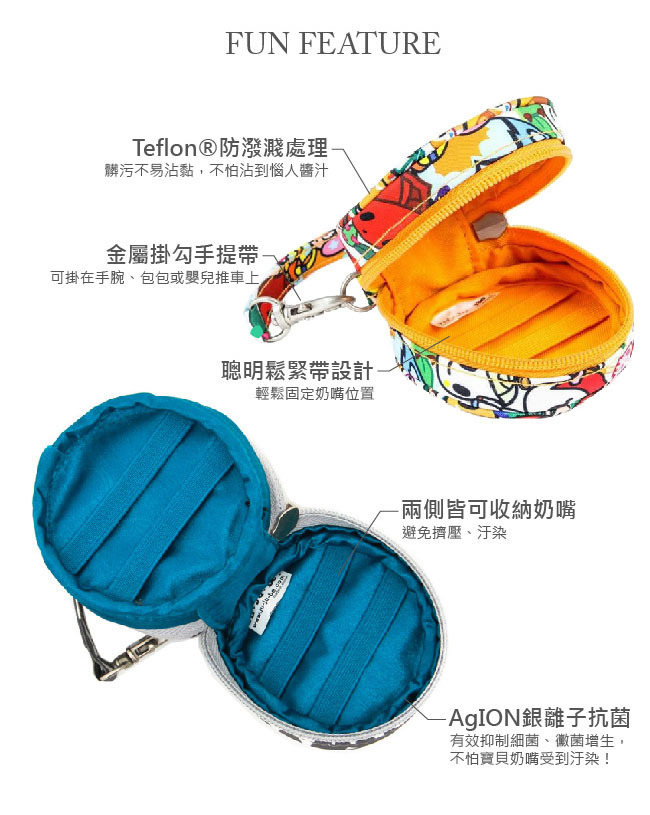 美國 Ju-Ju-Be - Paci-pod 奶嘴收納包-Classic 經典花布系列-Black Teal 深藍舞會