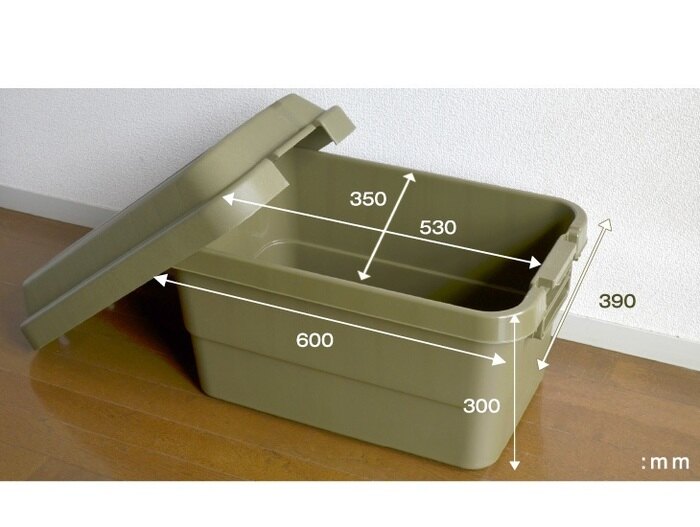 日本 RISU - TRUNK CARGO 多功能環保耐重收納箱-軍綠色-50L
