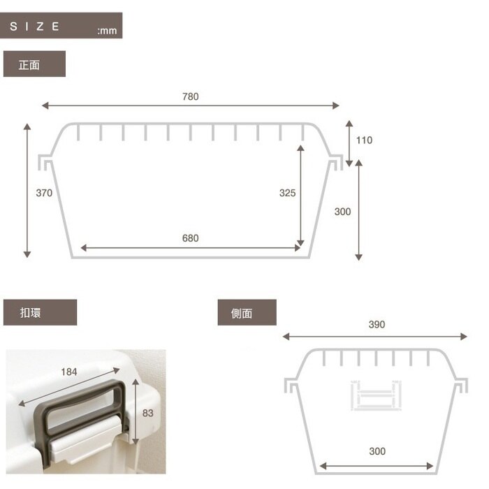 日本 RISU - TRUNK CARGO 多功能環保耐重收納箱-白色-70L