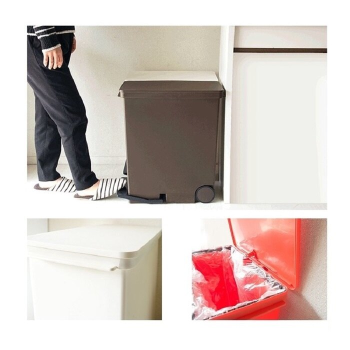 日本 LIKE IT - 直立式分類垃圾桶-深棕色-25L