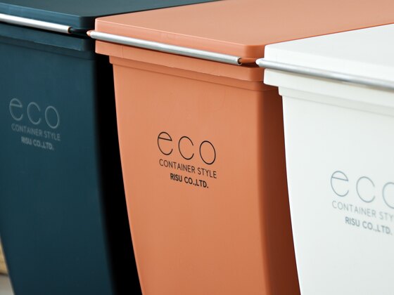 日本 eco container style - 簡約造型垃圾桶-黃色-21L