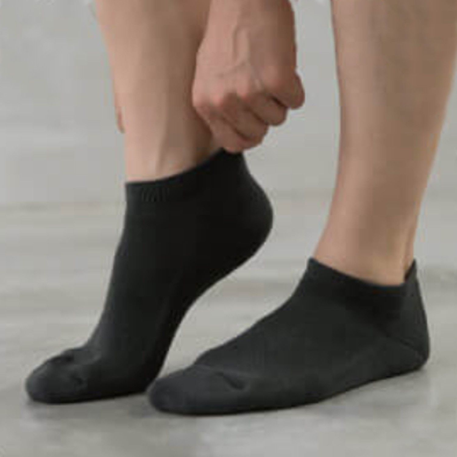 貝柔機能抗菌萊卡除臭襪3入組(男氣墊船襪)-深灰 (24-27cm)