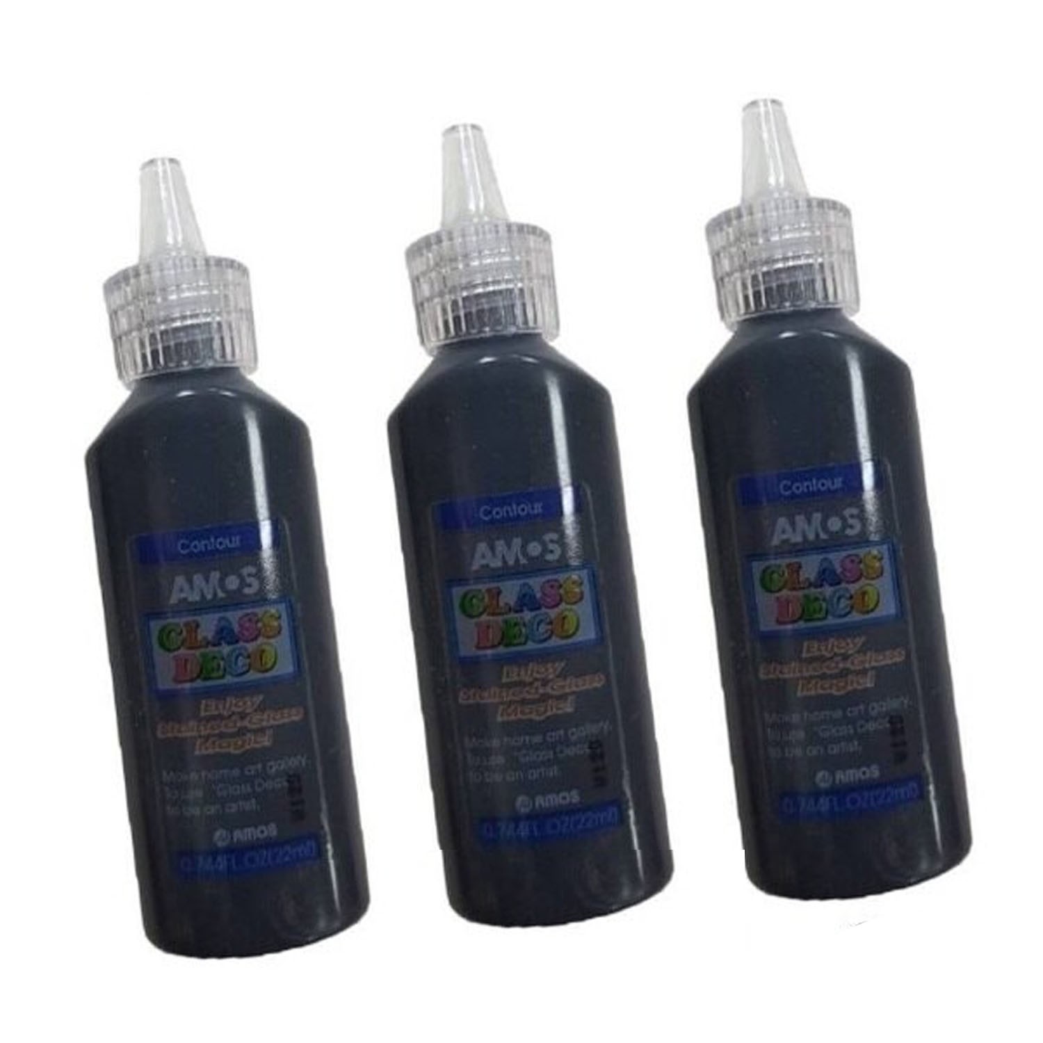 【熱銷補貨】22ML黑色單罐玻璃彩繪膠-三入組