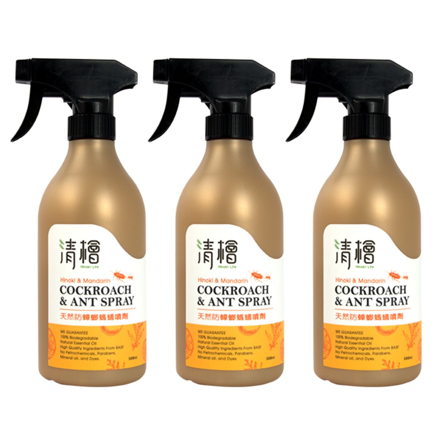 天然防蟑螂螞蟻噴劑-500ml/瓶*3