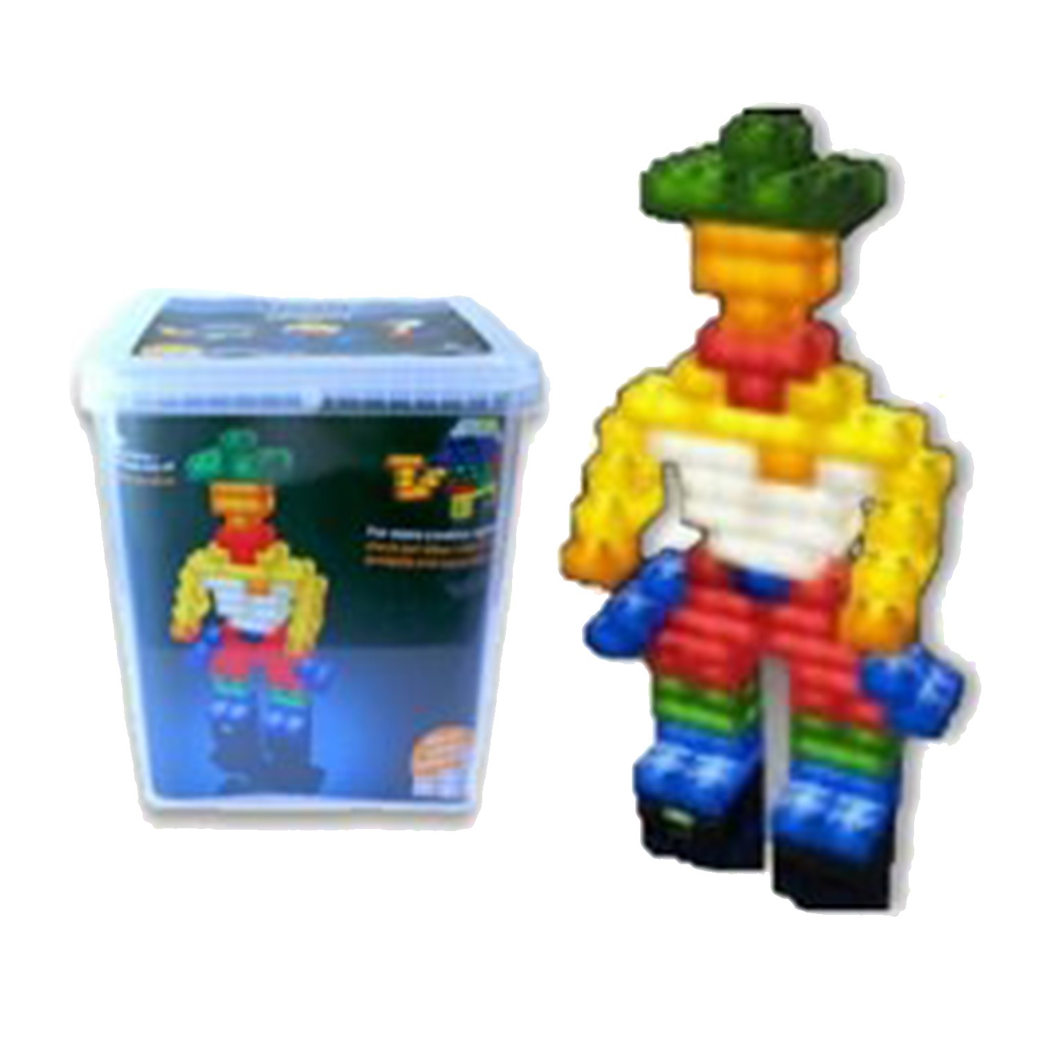 大顆粒桶裝系列-牛仔COWBOY-LED積木(2x2+2x3+2x4大顆粒)-64顆