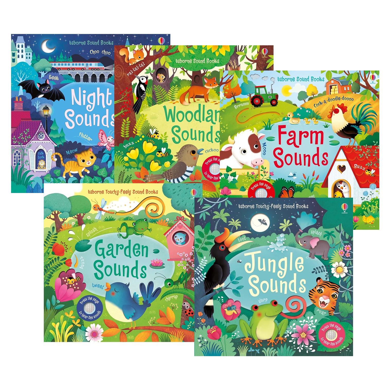 【合購組】觸摸音效書：花園+叢林+農場+森林+夜晚