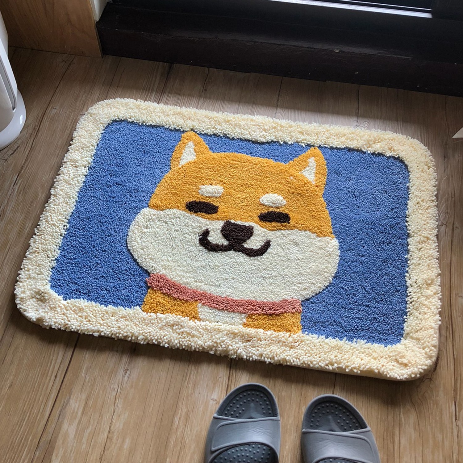 頂級凱撒雪毛尼吸水地墊-小柴犬-65x45公分