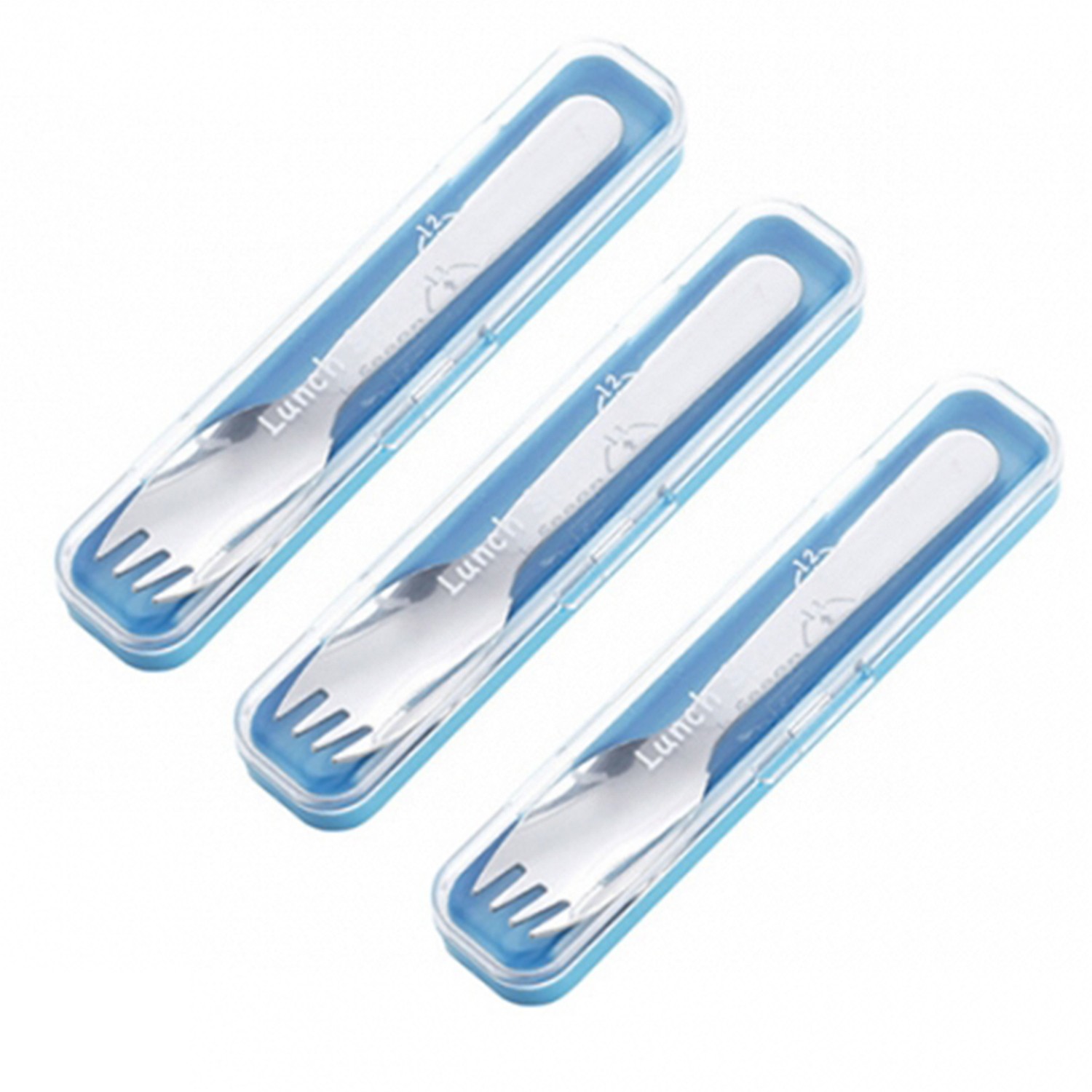 午餐叉匙-藍收納盒(3入)-藍