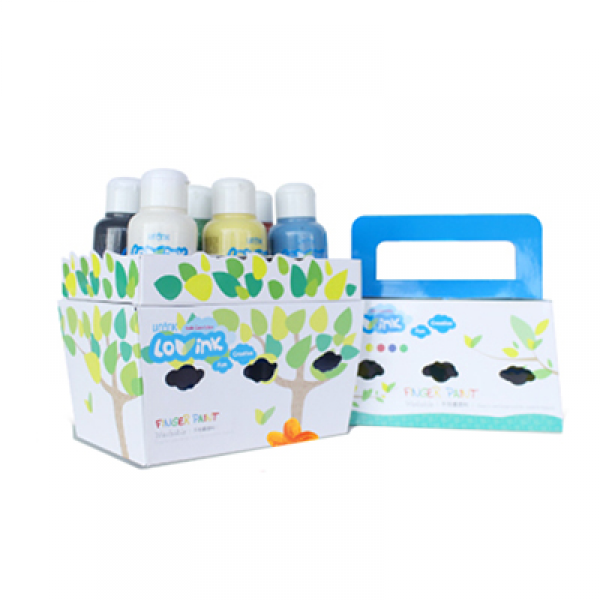 創意手指畫顏料-基本六色組-白+黃+紅+綠+藍+黑 (50ml)