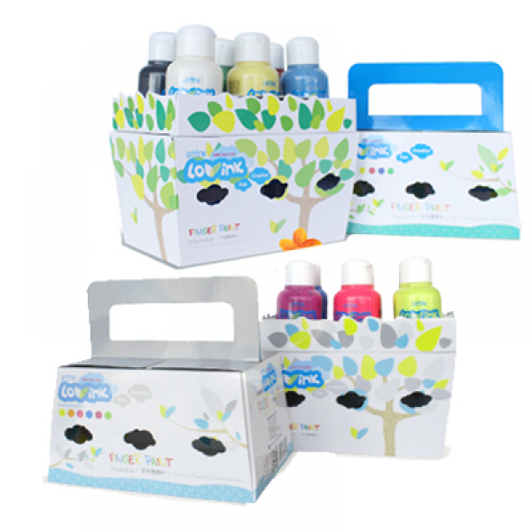 創作手指畫顏料-基本組+螢光組