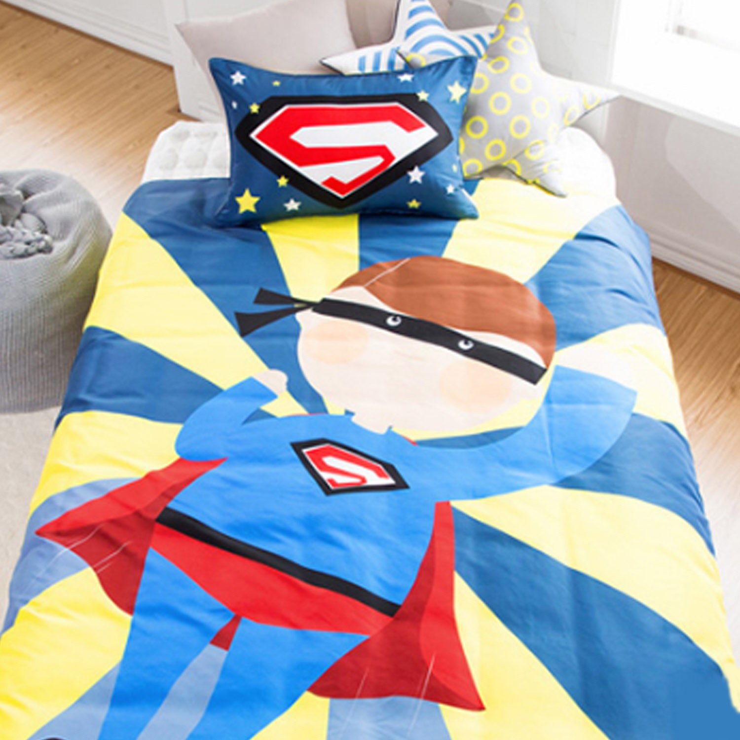 韓國超細纖維兩件式四季枕被組-我是超人