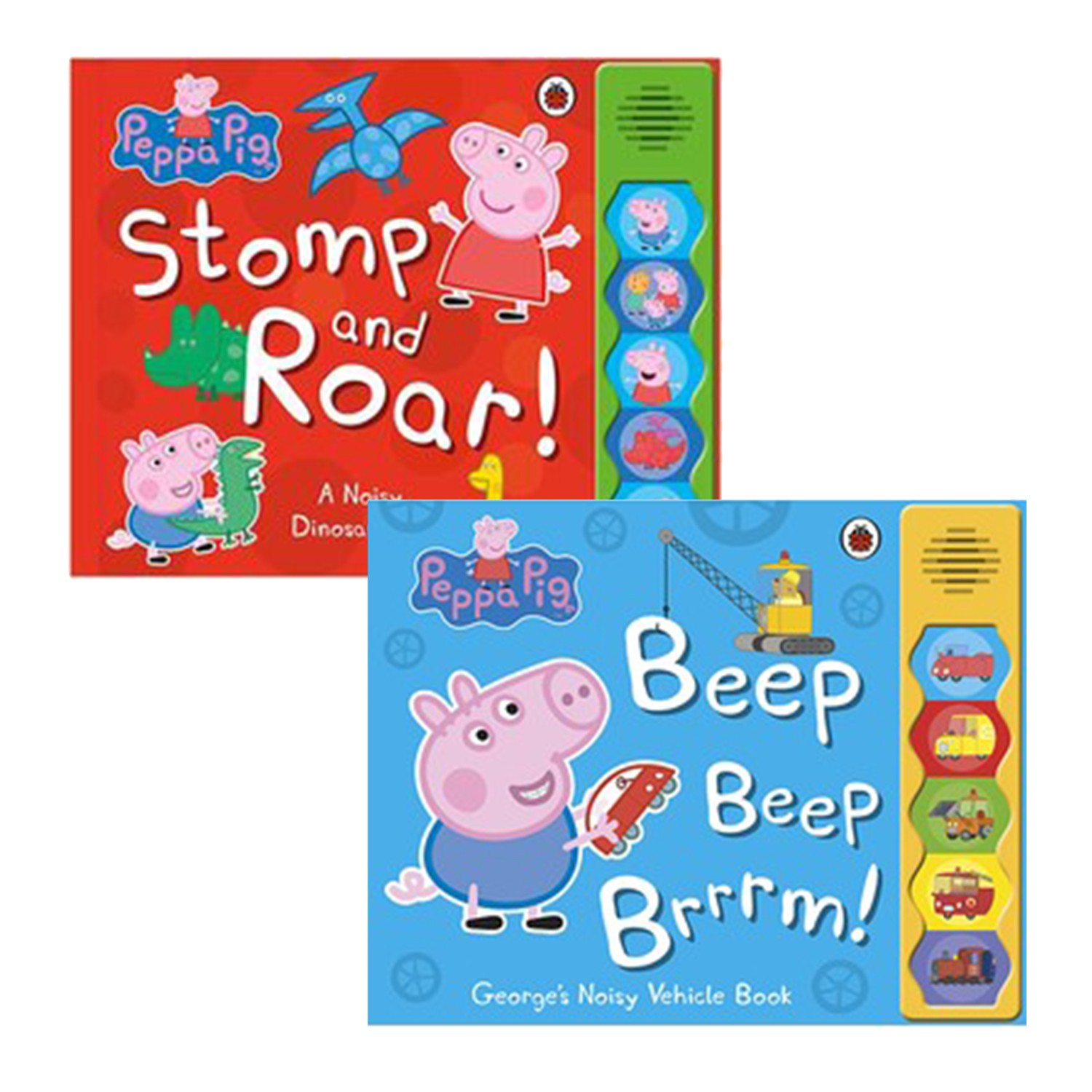 【Peppa Pig 2本合購】-粉紅豬小妹恐龍吼吼書+佩佩豬:嗶嗶碰