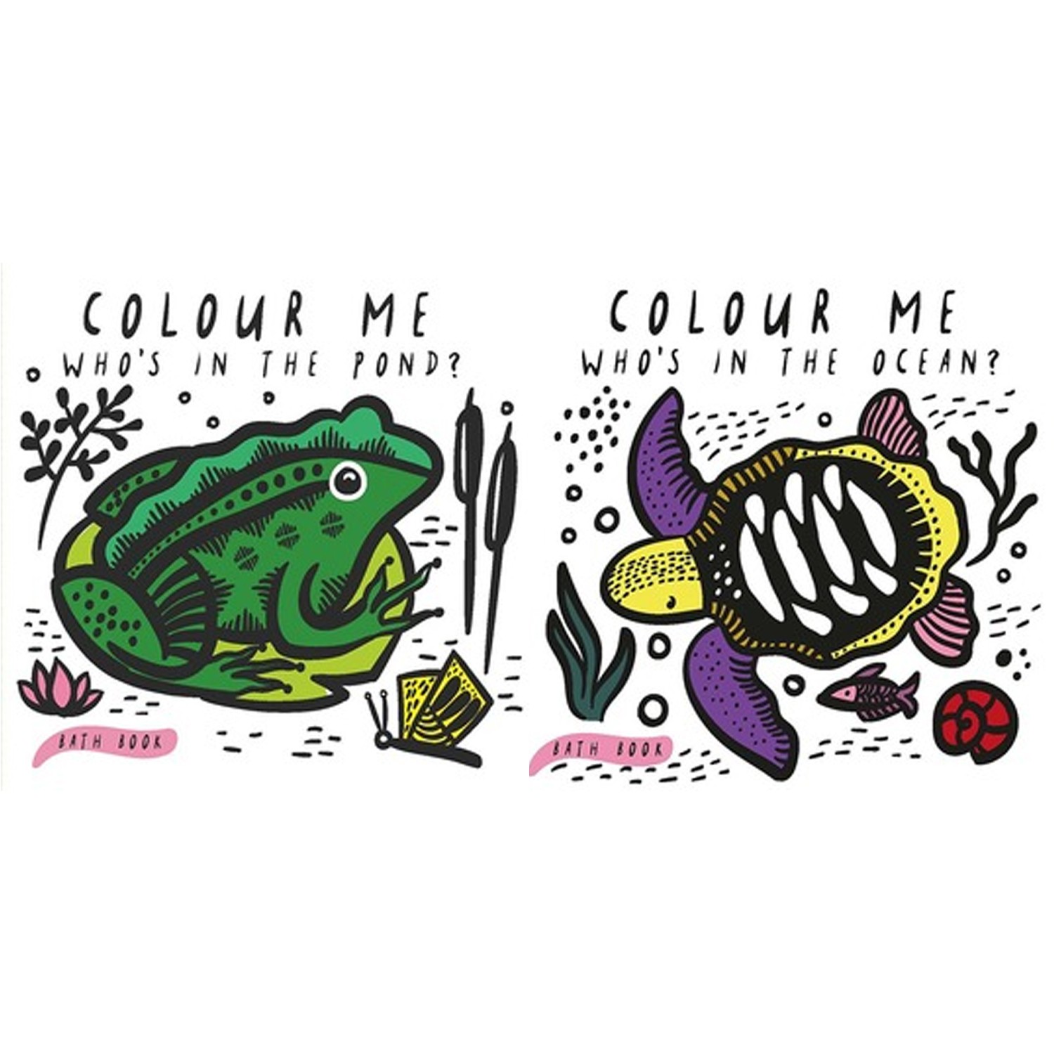 【合購組】變色洗澡書-是誰住在海洋裡+是誰住在池塘裡