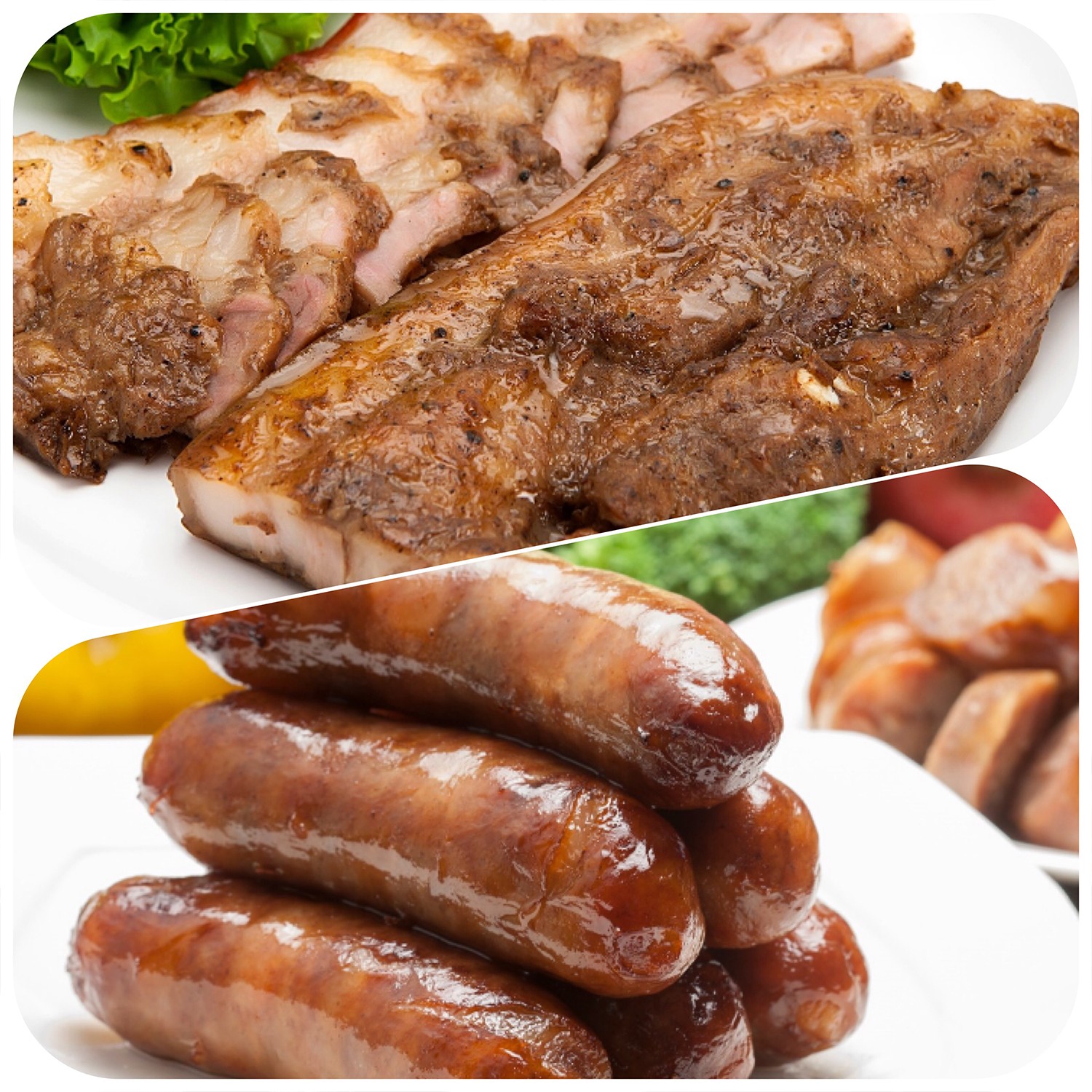 超下飯必備組-鹹豬肉500g/包*2+古早味香腸300g/包*3