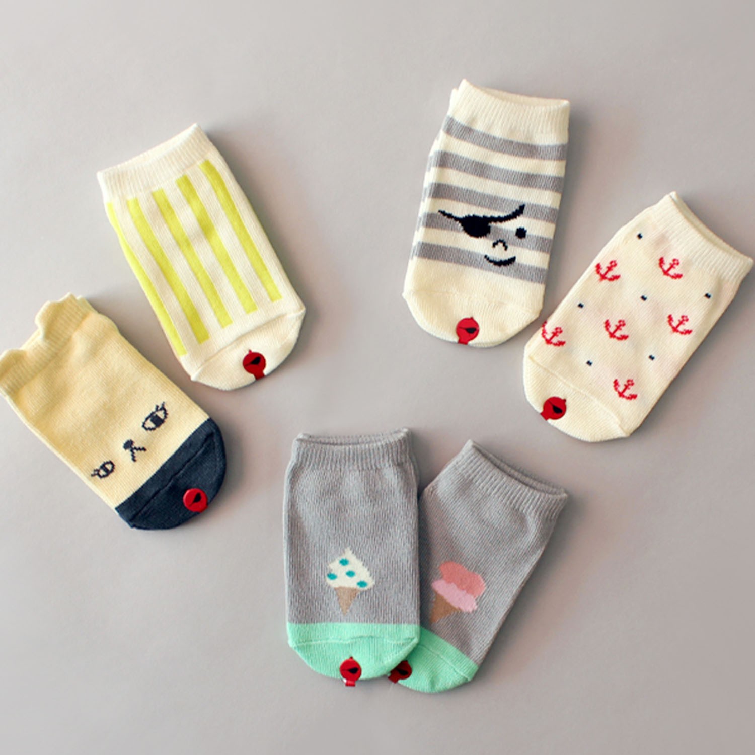 韓國製船型襪-五件組-Voyage (XS [11cm以下])